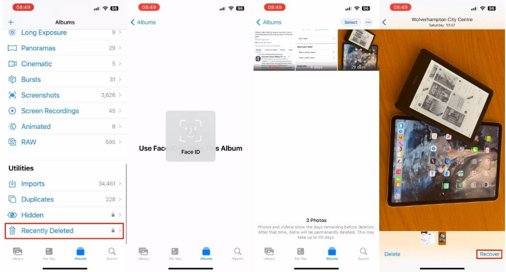 河源苹果14维修分享 iPhone14 上恢复已删除的照片 