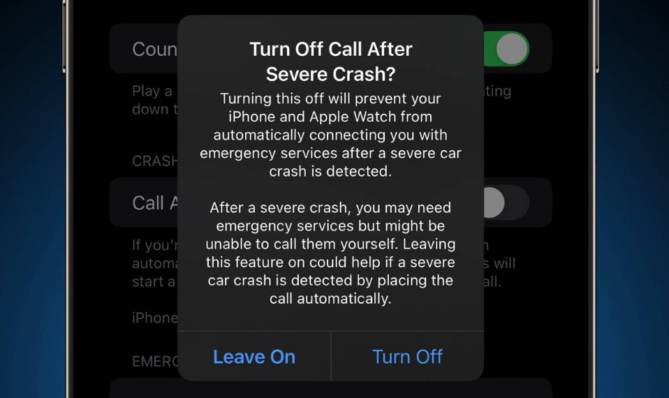 河源苹果14维修分享 iPhone 14 和 Apple Watch 上关闭崩溃检测 