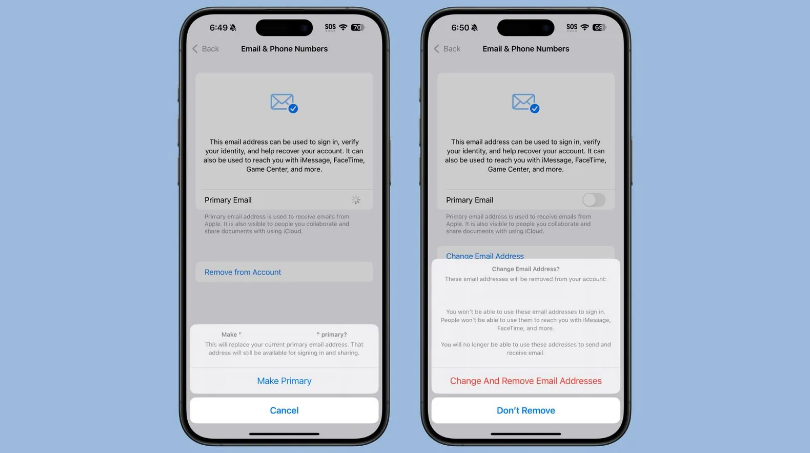 河源苹果手机维修分享苹果 iOS 18.1 支持设置“主要”邮箱地址并更改 iCloud 邮箱 