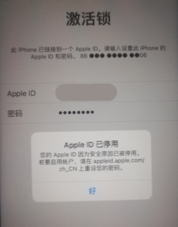 河源苹果手机维修分享iPhone 12 出现提示“Apple ID 已停用”怎么办 